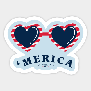 4th Of July gift Sunglasses Merica Fun T-Shirt Sticker